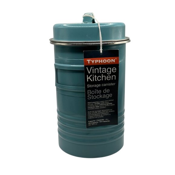 Typhoon Vintage Kitchen Storage Canister 1.6L With Lid Blue Kitchen Pantry - Picture 1 of 8